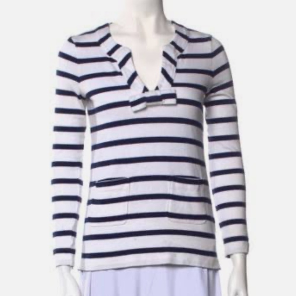 Kate Spade striped vneck sweater shirt